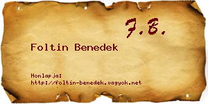 Foltin Benedek névjegykártya